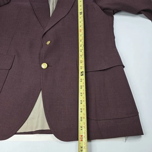 VINTAGE ADAMS ROW Mens 44L Red Gold Button Blazer Sport Coat Suit Jacket